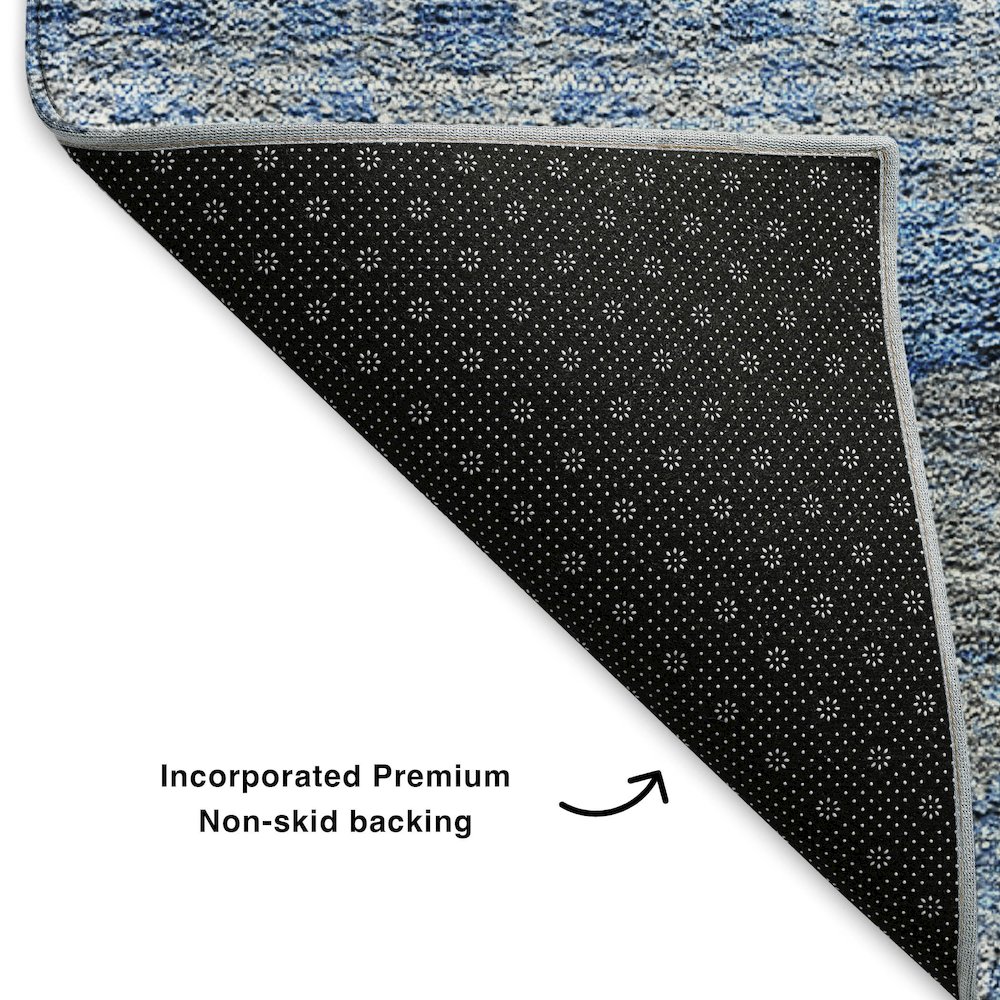 Premium Machine Washable Mayfield  Navy 9' x 12' Rug. Picture 2