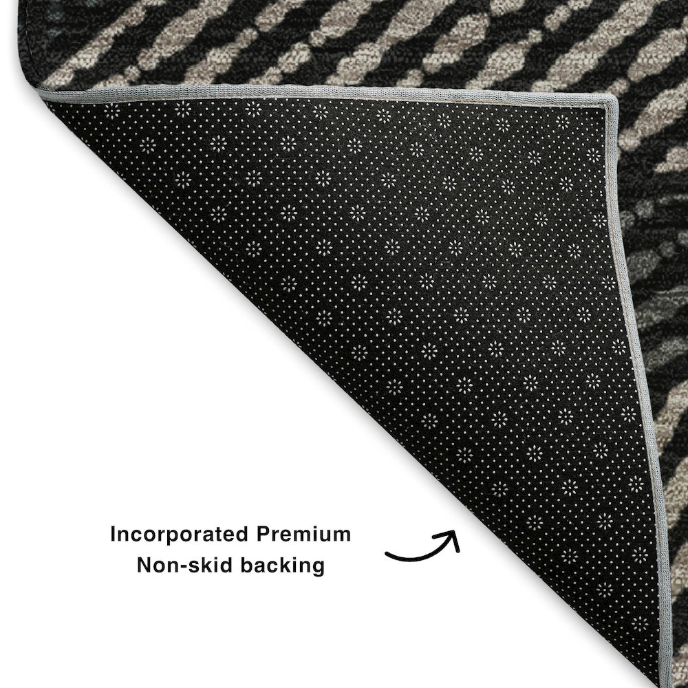Premium Machine Washable Mayfield  Black 9' x 12' Rug. Picture 2