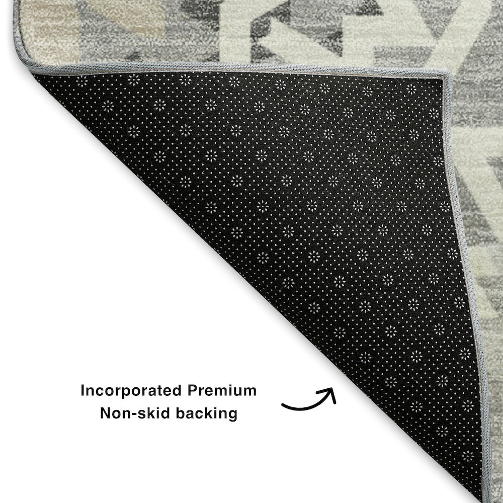 Premium Machine Washable Mayfield  Gray 9' x 12' Rug. Picture 2