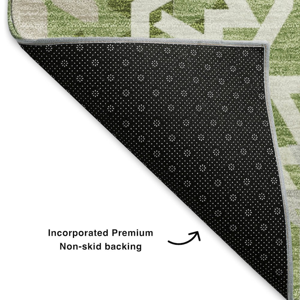 Premium Machine Washable Mayfield  Green 9' x 12' Rug. Picture 2
