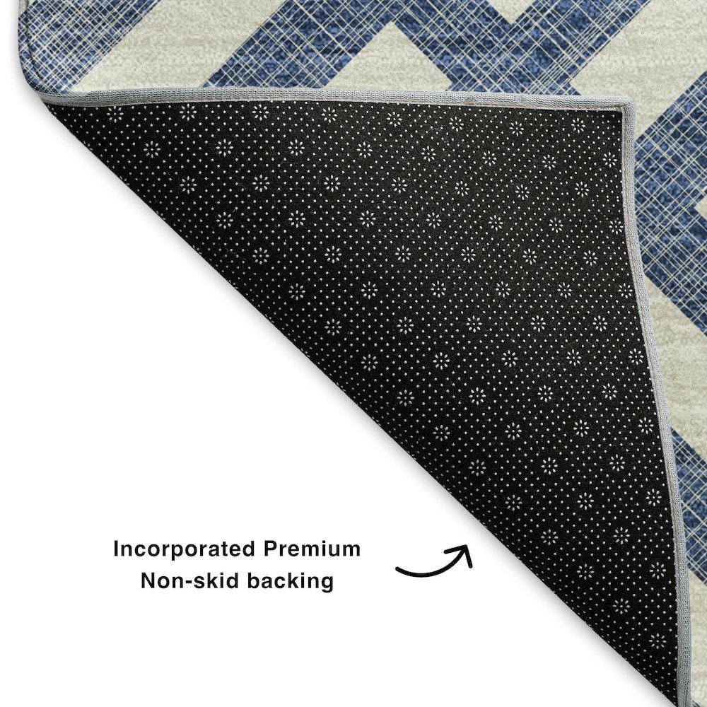 Premium Machine Washable Mayfield  Navy 9' x 12' Rug. Picture 2