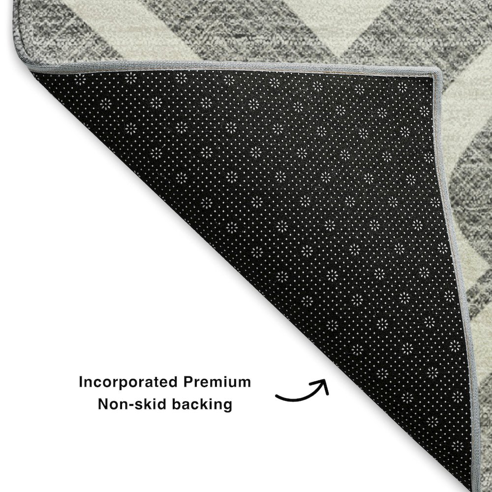 Premium Machine Washable Mayfield  Gray 9' x 12' Rug. Picture 2