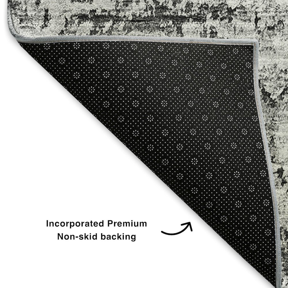 Premium Machine Washable Mayfield  Gray 9' x 12' Rug. Picture 2