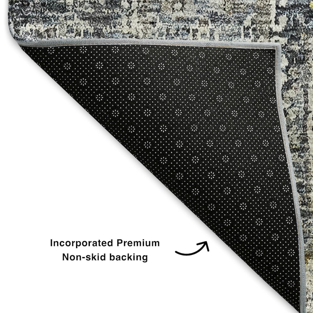 Premium Machine Washable Mayfield  Charcoal 9' x 12' Rug. Picture 2