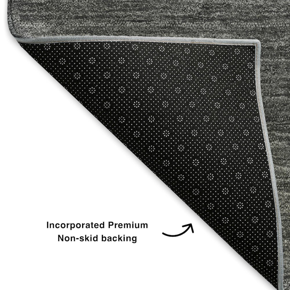 Premium Machine Washable Mayfield  Charcoal 9' x 12' Rug. Picture 2