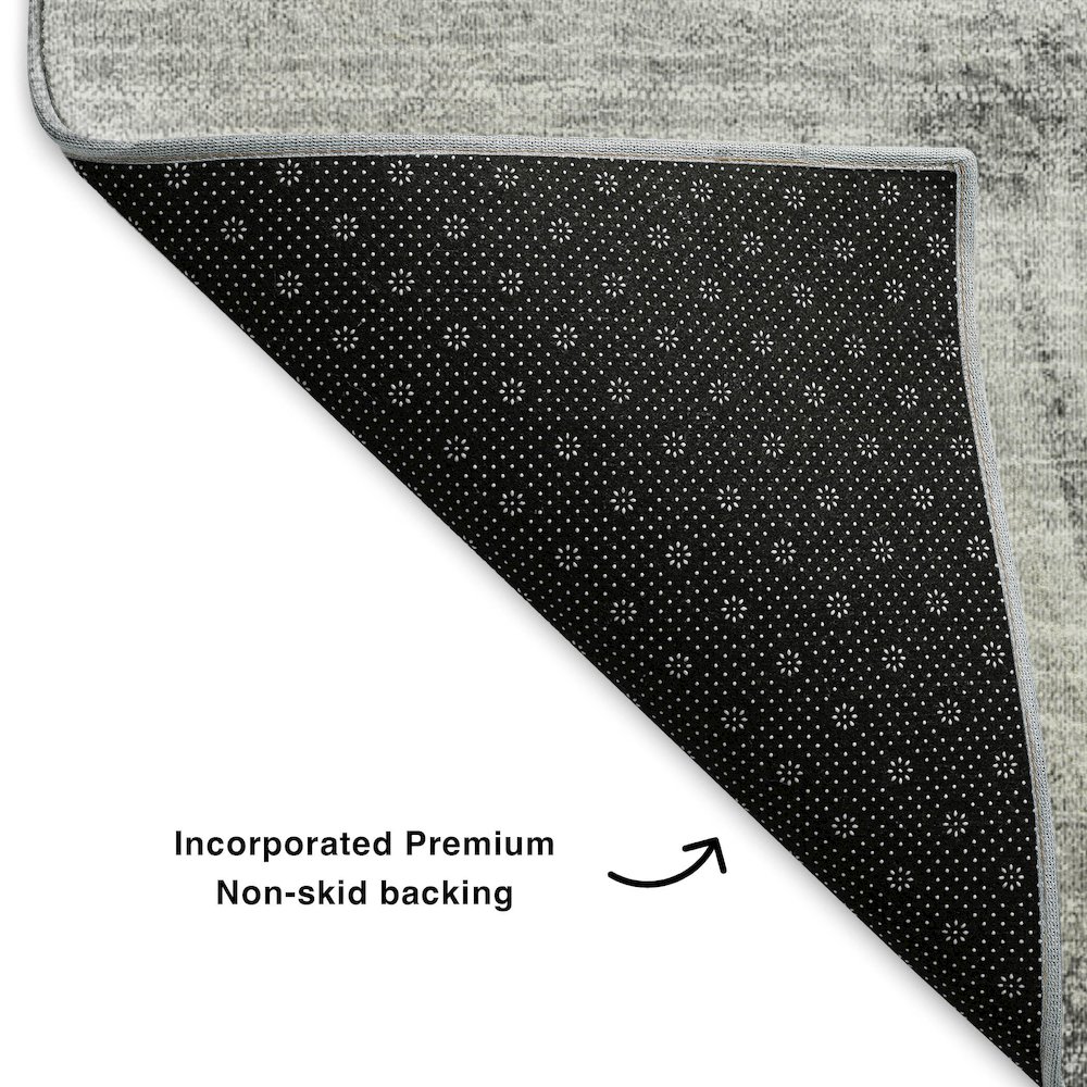 Premium Machine Washable Mayfield  Gray 9' x 12' Rug. Picture 2