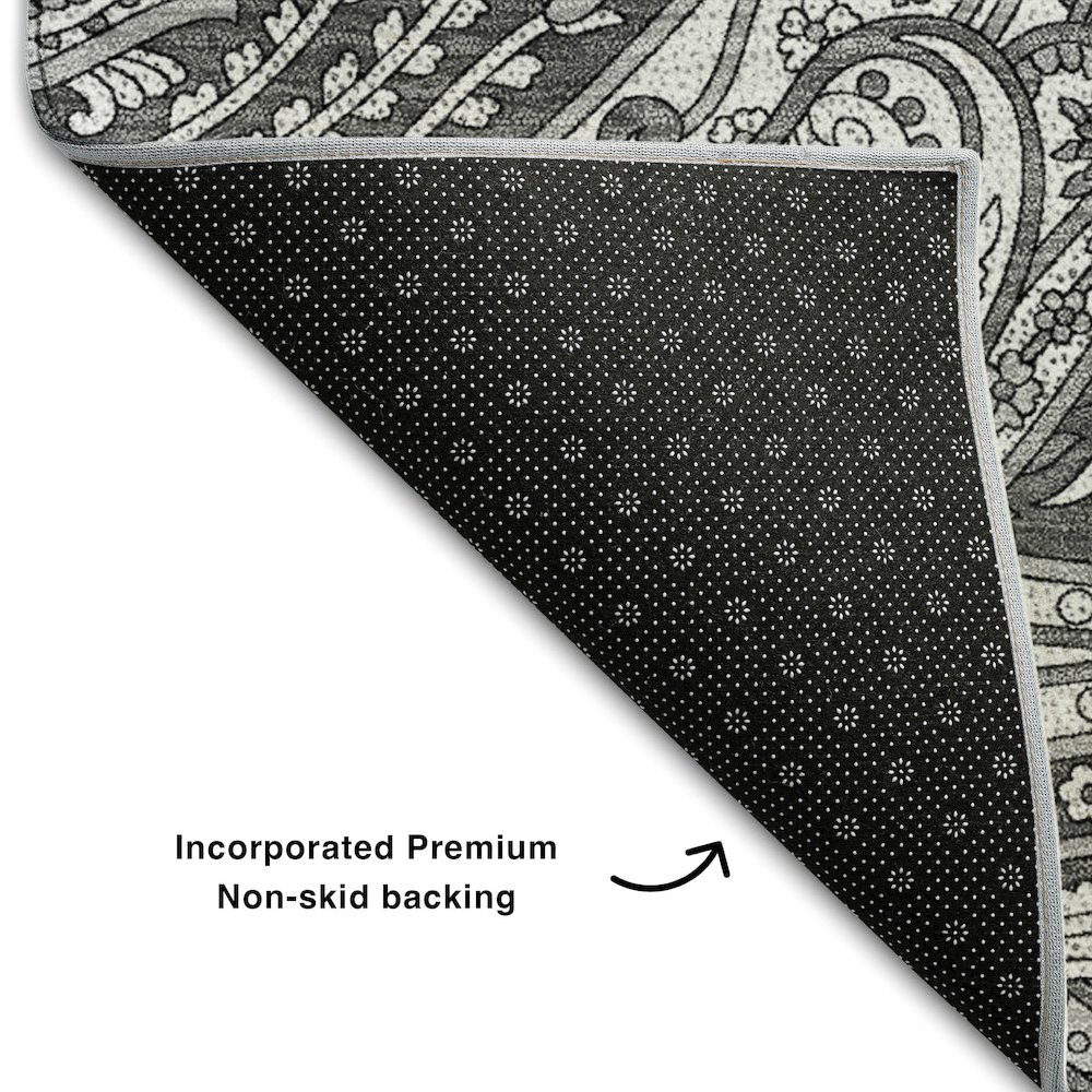 Premium Machine Washable Mayfield AMF654 Gray 9' x 12' Rug. Picture 2