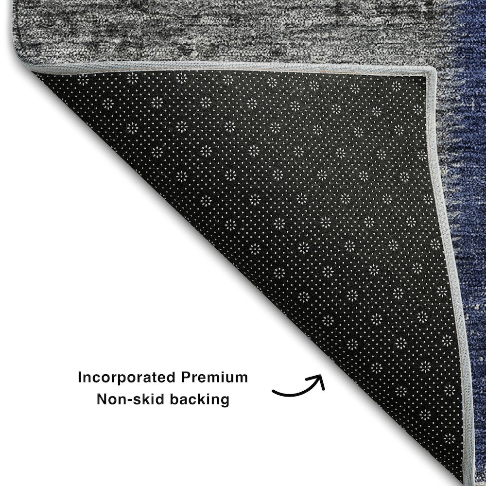 Premium Machine Washable Mayfield AMF663 Navy 9' x 12' Rug. Picture 2