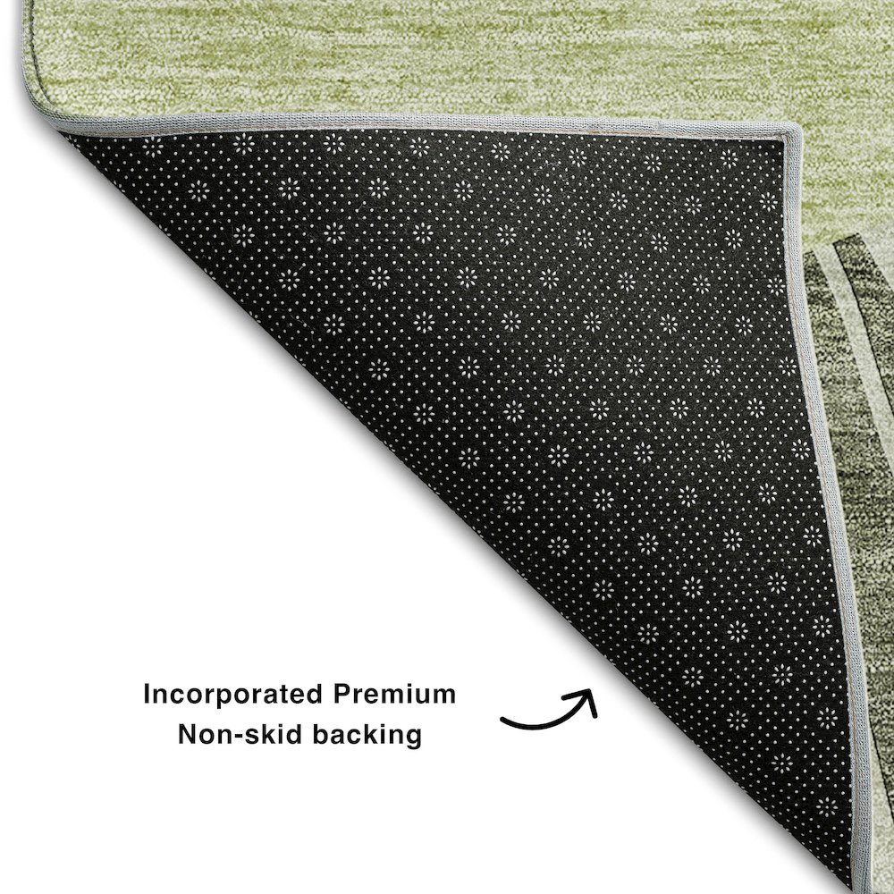 Premium Machine Washable Mayfield AMF668 Olive 9' x 12' Rug. Picture 2