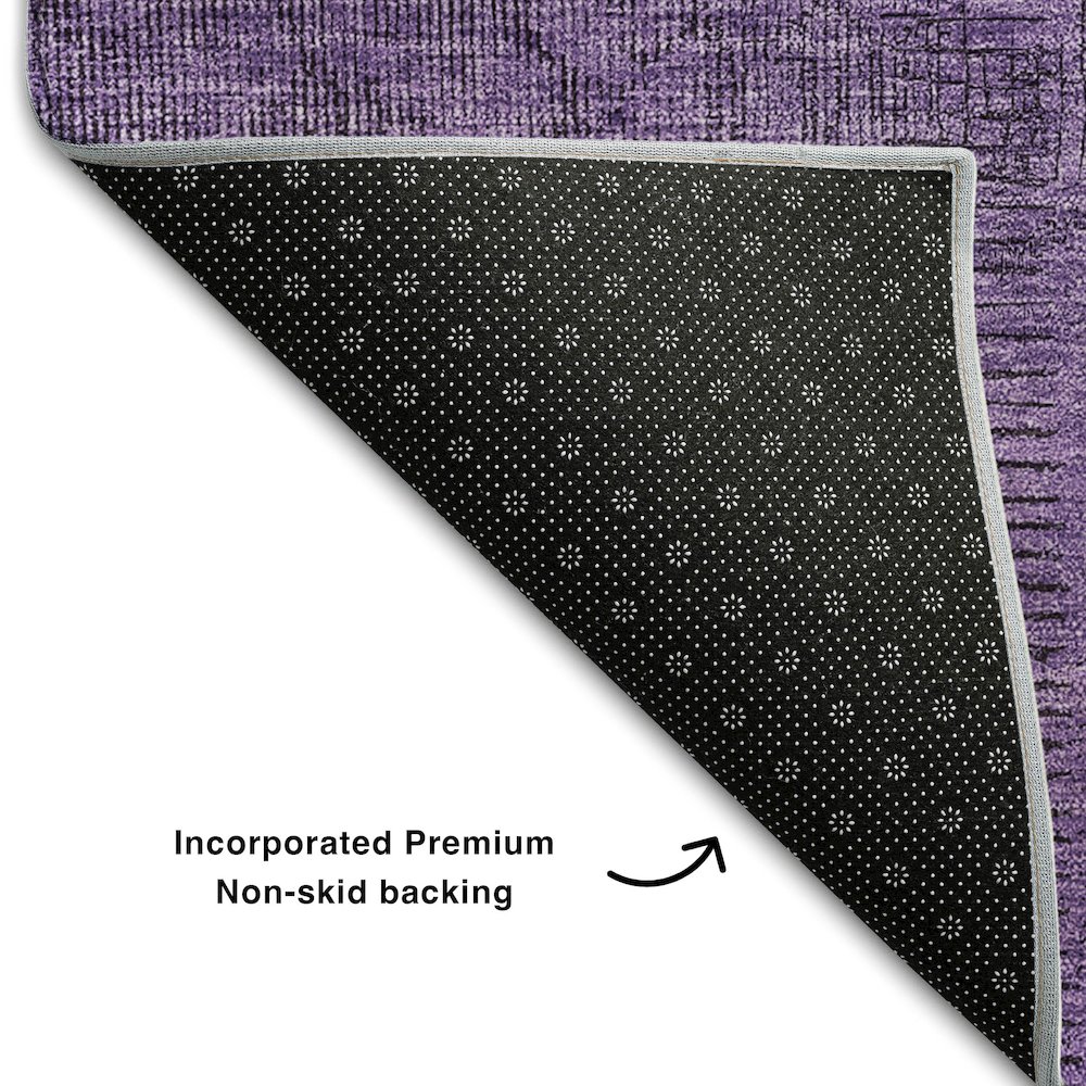 Premium Machine Washable Mayfield AMF685 Purple 9' x 12' Rug. Picture 2