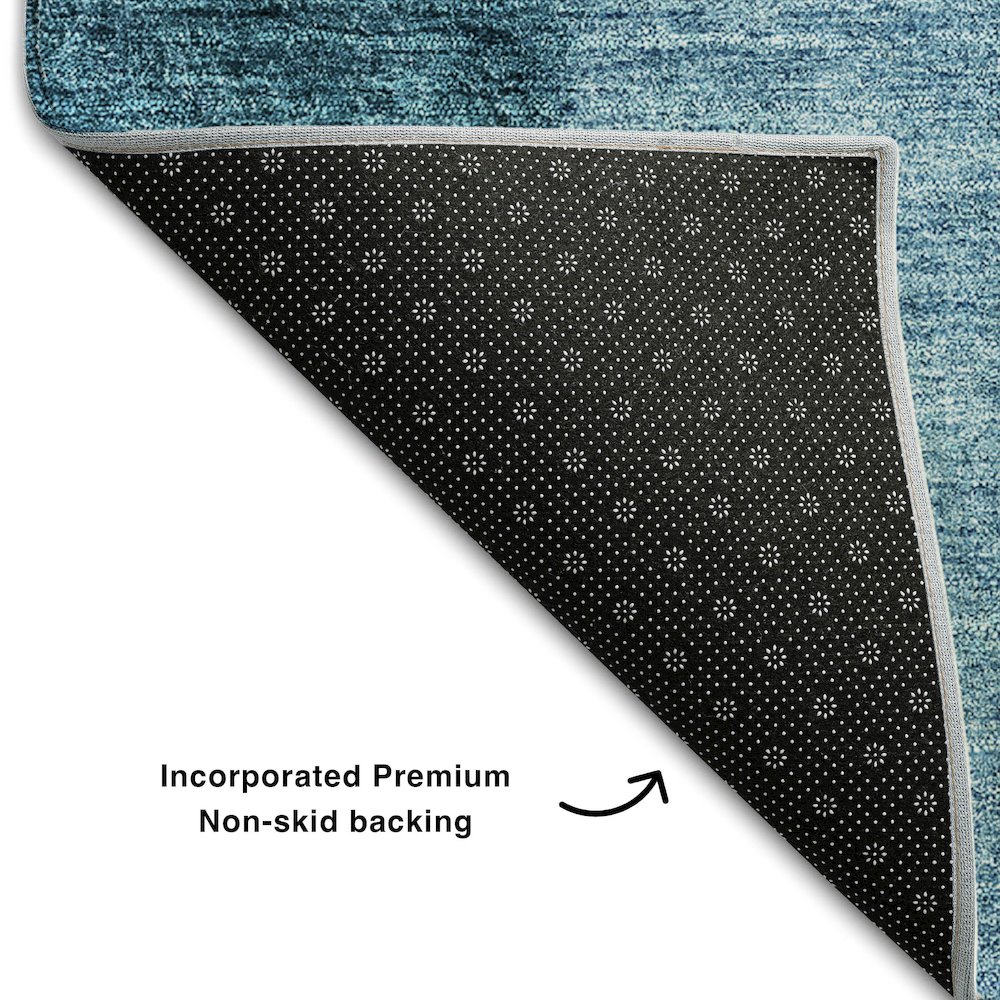 Premium Machine Washable Mayfield AMF690 Teal 9' x 12' Rug. Picture 2