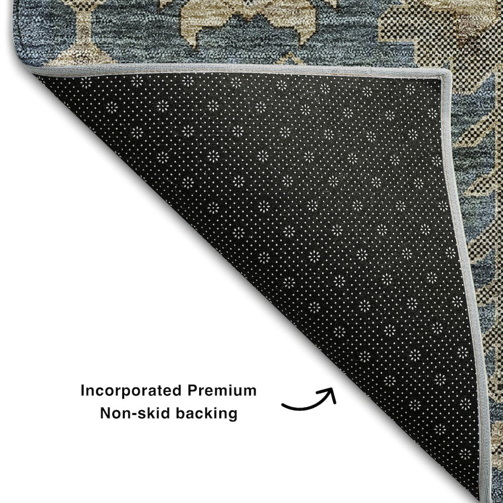 Premium Machine Washable Mayfield AMF697 Navy 9' x 12' Rug. Picture 2