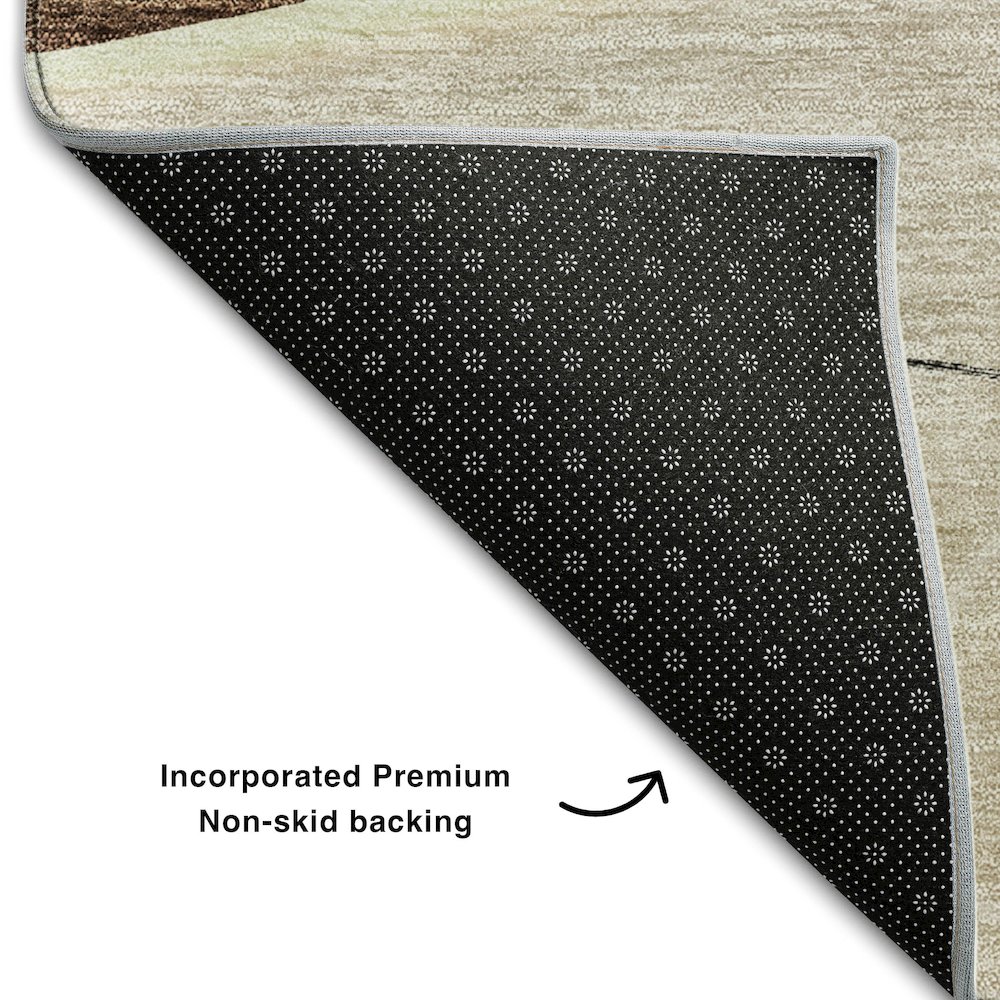 Premium Machine Washable Mayfield AMF700 Brown 9' x 12' Rug. Picture 2