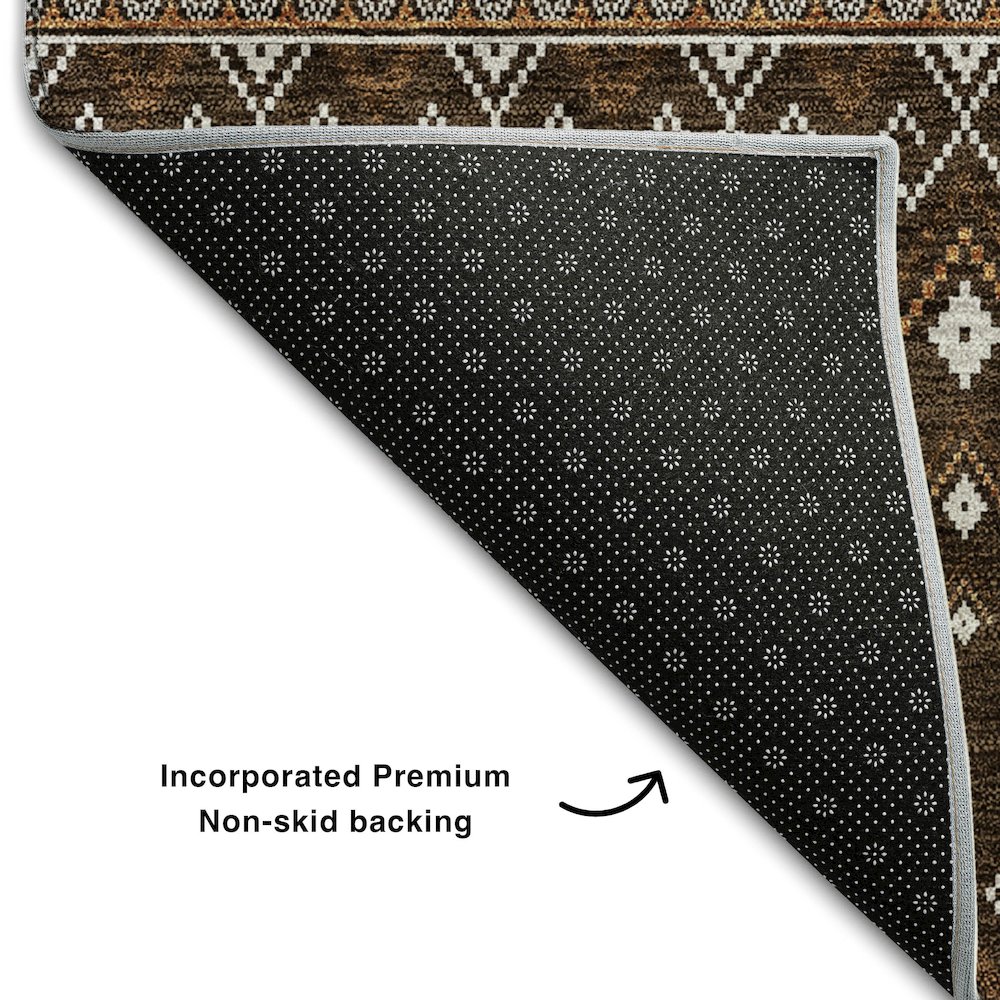 Premium Machine Washable Mayfield AMF708 Chocolate 9' x 12' Rug. Picture 2