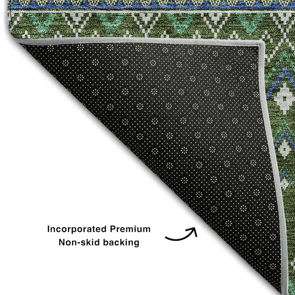 Premium Machine Washable Mayfield AMF708 Olive 9' x 12' Rug. Picture 2