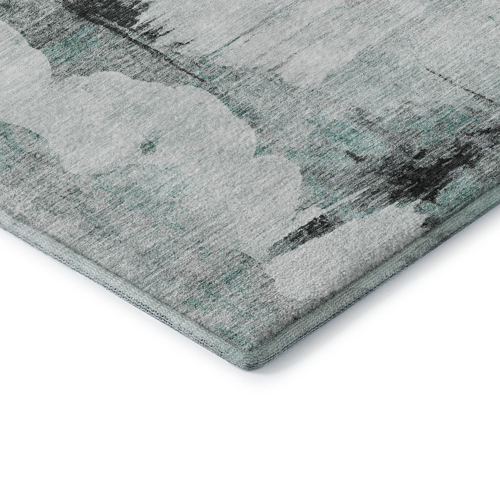 Premium Machine Washable Mayfield AMF710 Teal 9' x 12' Rug. Picture 3