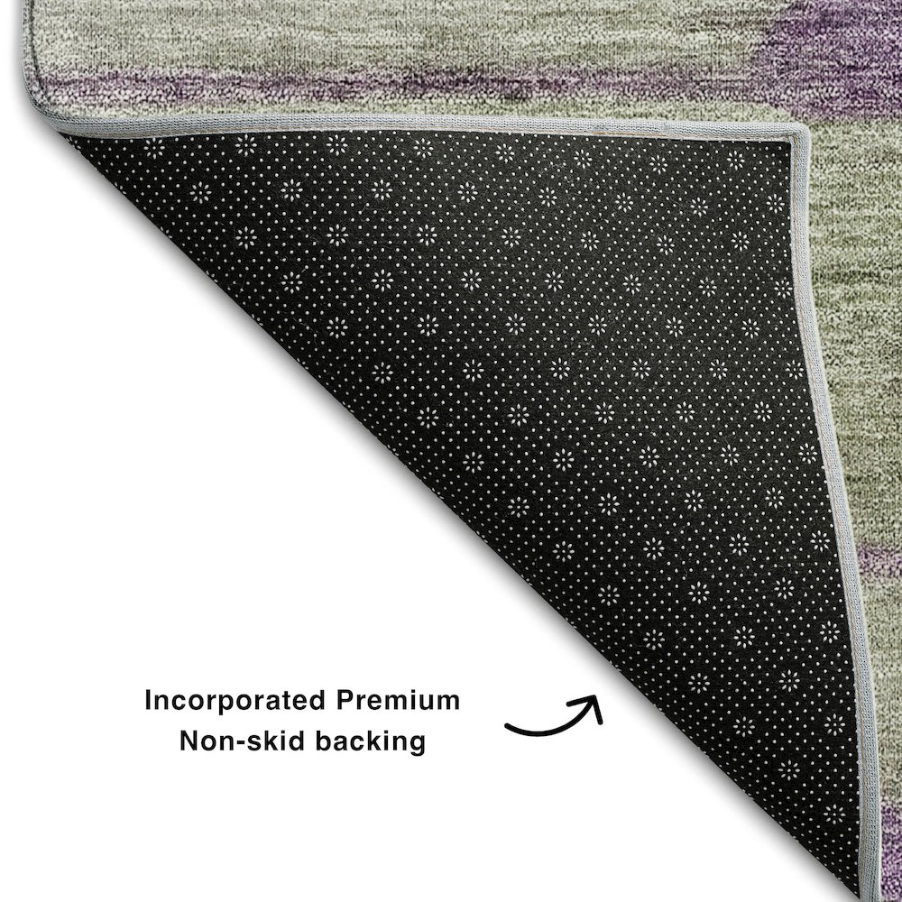 Premium Machine Washable Mayfield AMF712 Purple 9' x 12' Rug. Picture 2