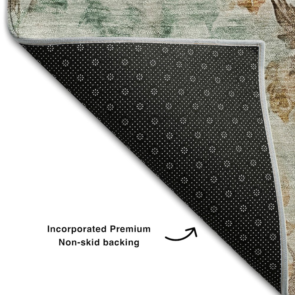 Premium Machine Washable Mayfield AMF724 Teal 9' x 12' Rug. Picture 2