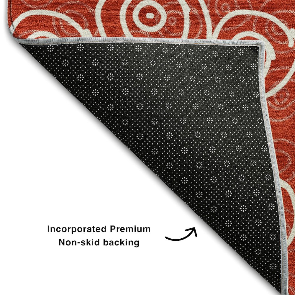 Premium Machine Washable Mayfield AMF728 Red 9' x 12' Rug. Picture 2