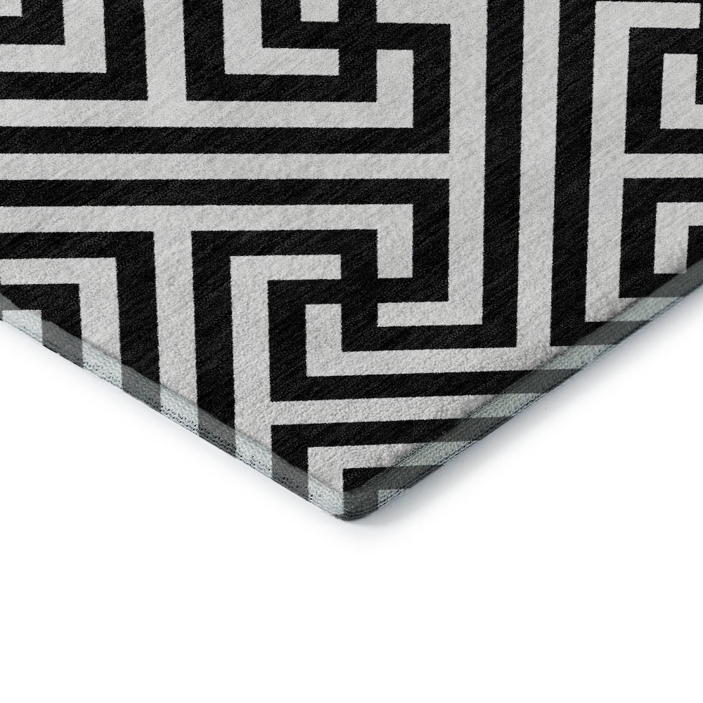 Premium Machine Washable Mayfield AMF731 Black 9' x 12' Rug. Picture 3