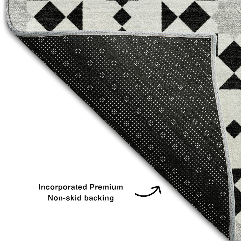 Premium Machine Washable Mayfield AMF734 Black 9' x 12' Rug. Picture 2