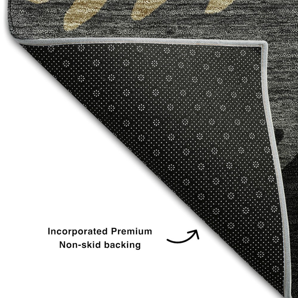 Premium Machine Washable Mayfield AMF736 Black 9' x 12' Rug. Picture 2