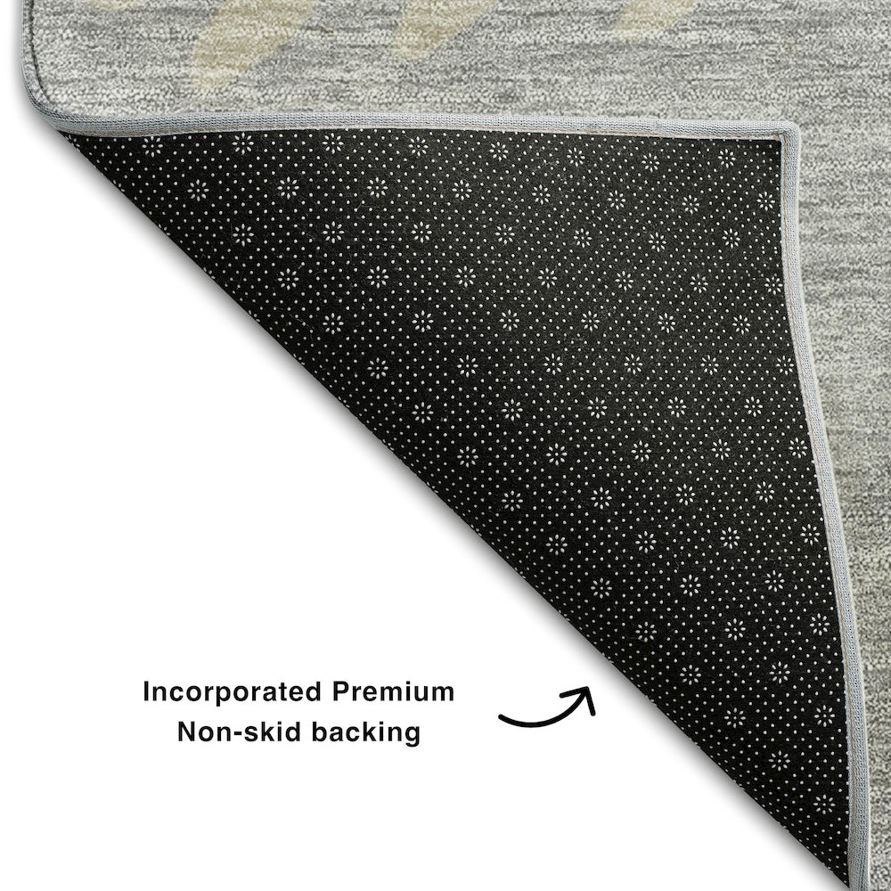 Premium Machine Washable Mayfield AMF736 Silver 9' x 12' Rug. Picture 2