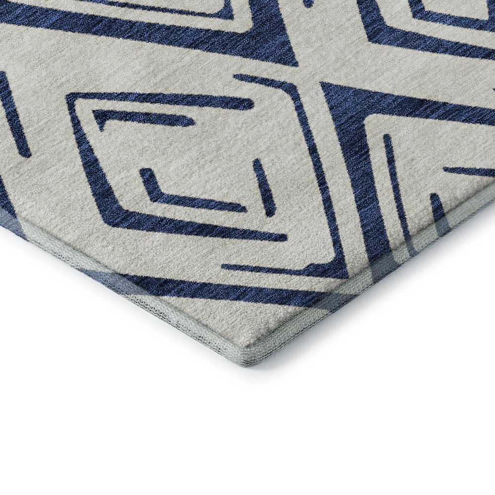 Premium Machine Washable Mayfield AMF737 Navy 9' x 12' Rug. Picture 3