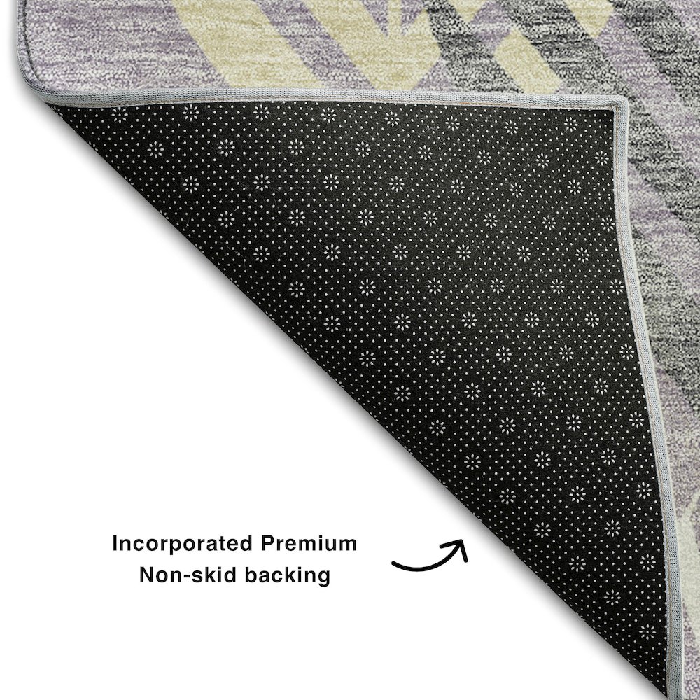 Premium Machine Washable Mayfield AMF744 Purple 9' x 12' Rug. Picture 2
