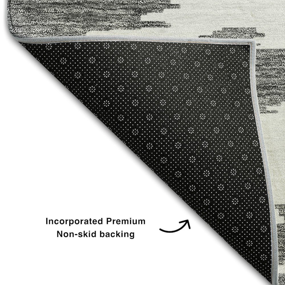Premium Machine Washable Mayfield AMF746 Black 9' x 12' Rug. Picture 2
