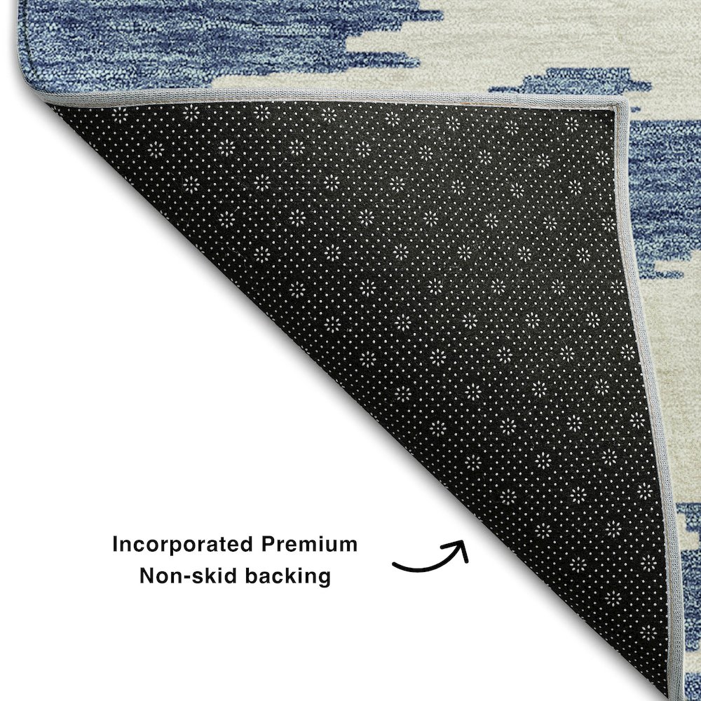 Premium Machine Washable Mayfield AMF746 Navy 9' x 12' Rug. Picture 2
