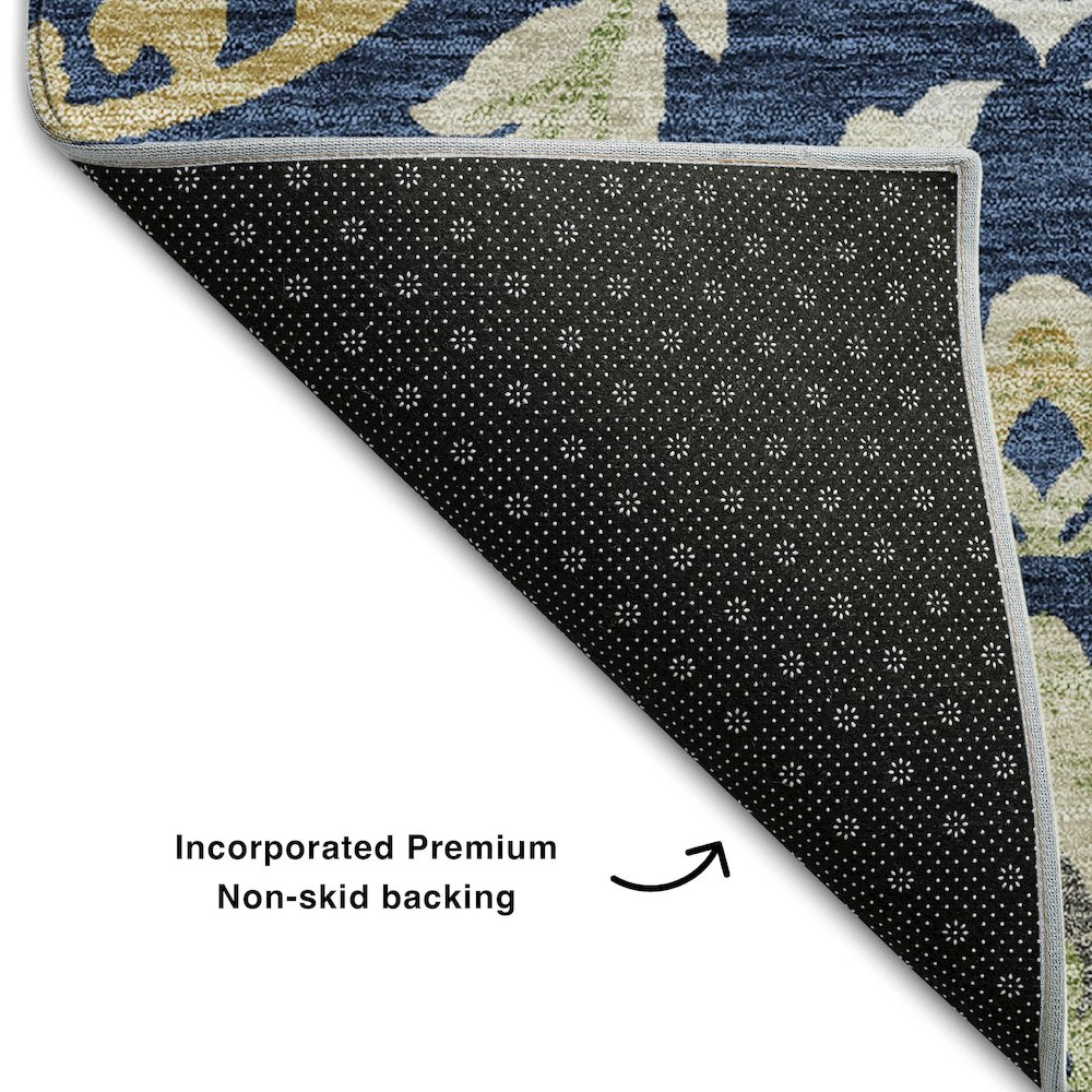 Premium Machine Washable Mayfield AMF751 Navy 9' x 12' Rug. Picture 2