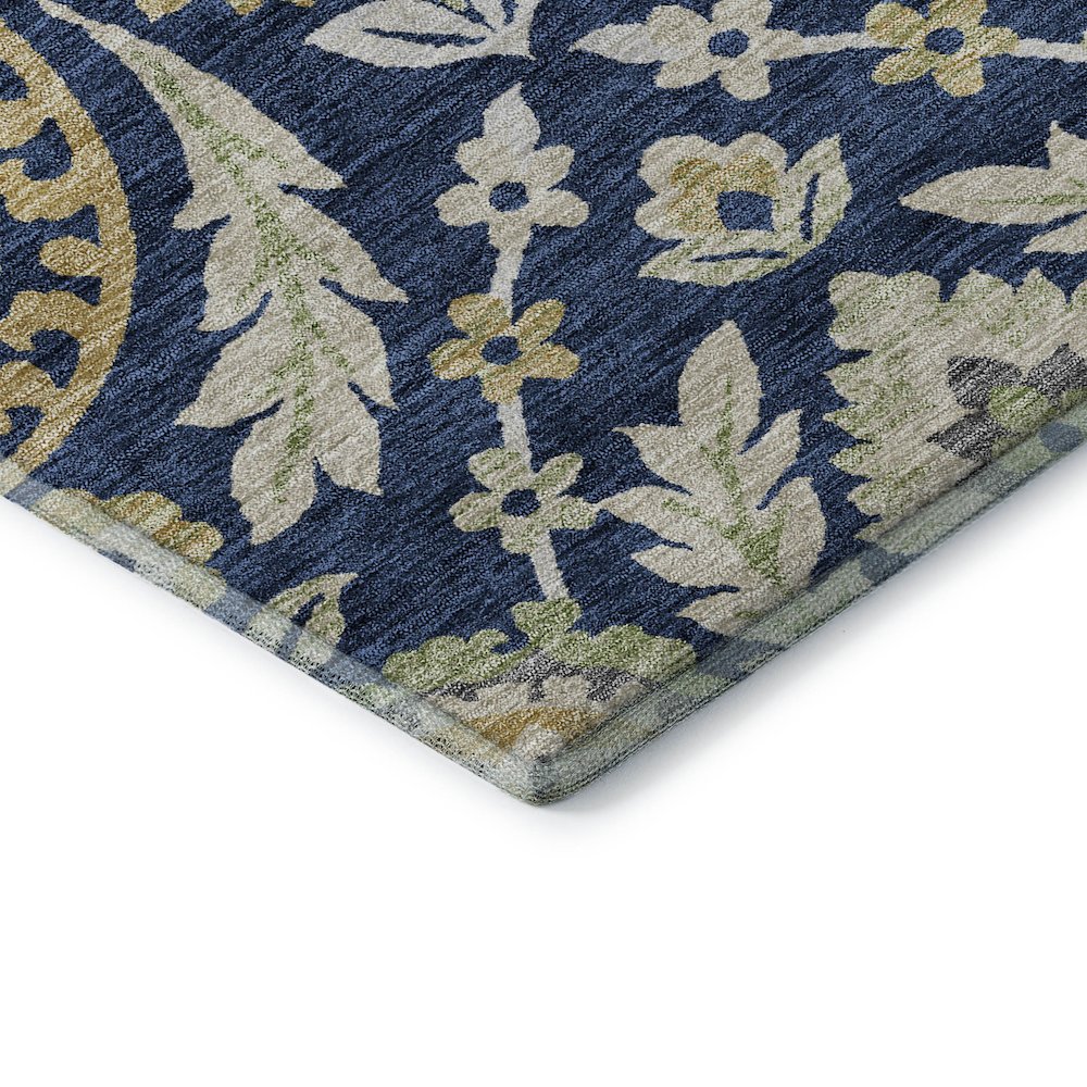 Premium Machine Washable Mayfield AMF751 Navy 9' x 12' Rug. Picture 3