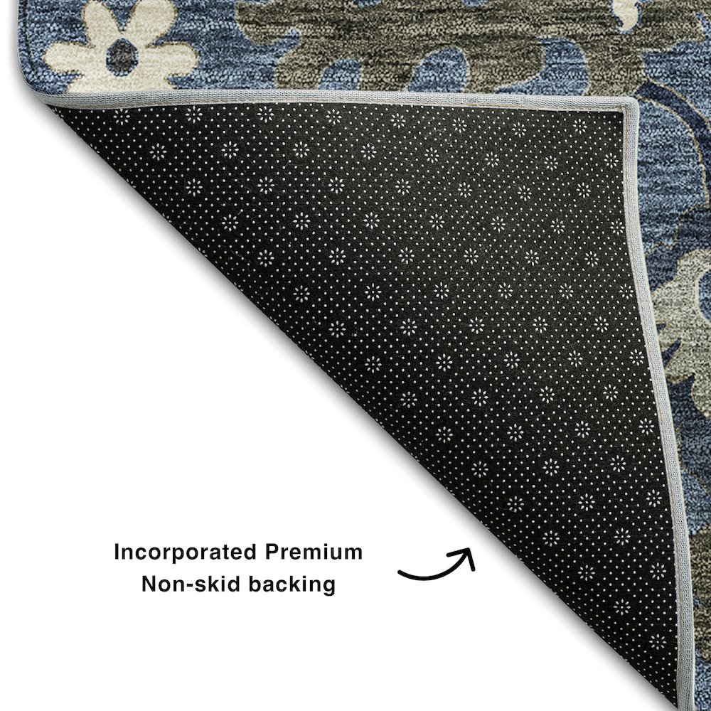 Premium Machine Washable Mayfield AMF753 Blue 9' x 12' Rug. Picture 2