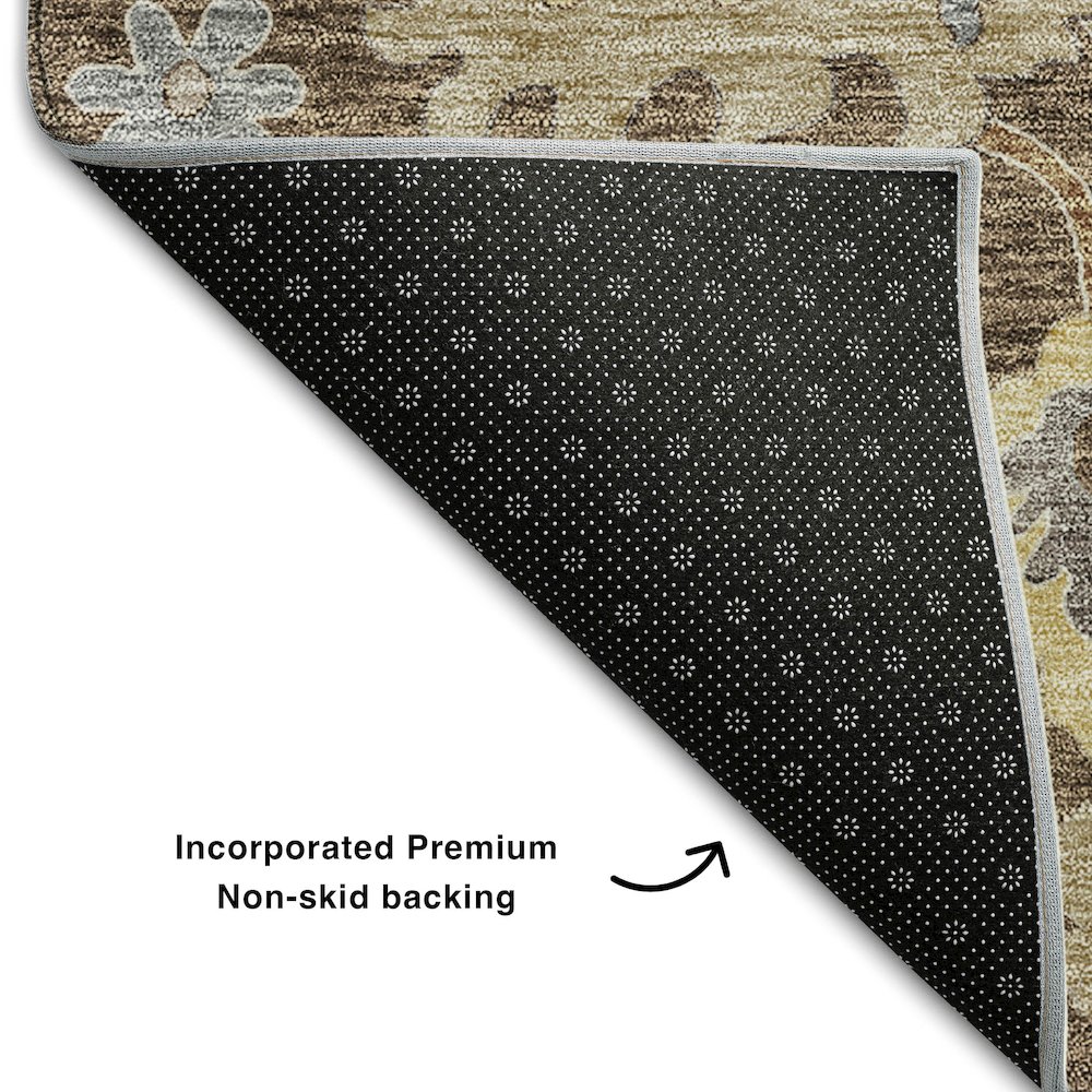 Premium Machine Washable Mayfield AMF753 Chocolate 9' x 12' Rug. Picture 2