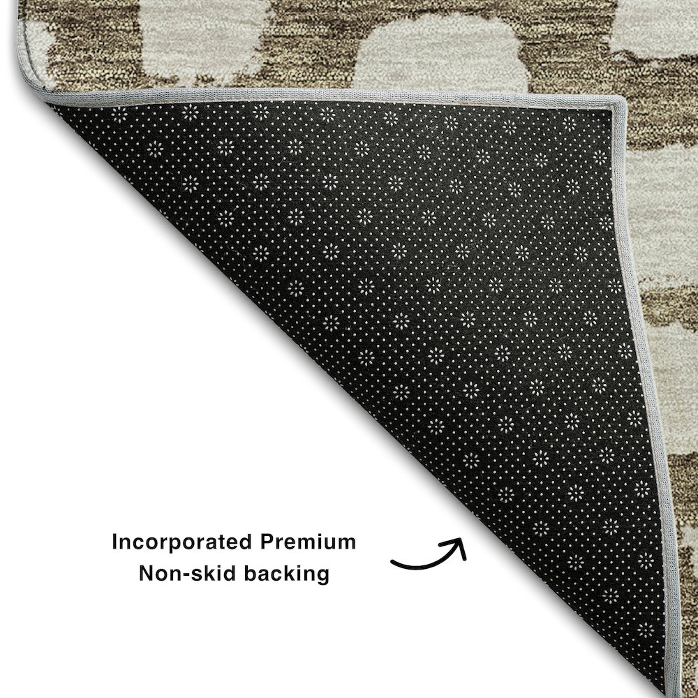 Premium Machine Washable Mayfield AMF754 Brown 9' x 12' Rug. Picture 2