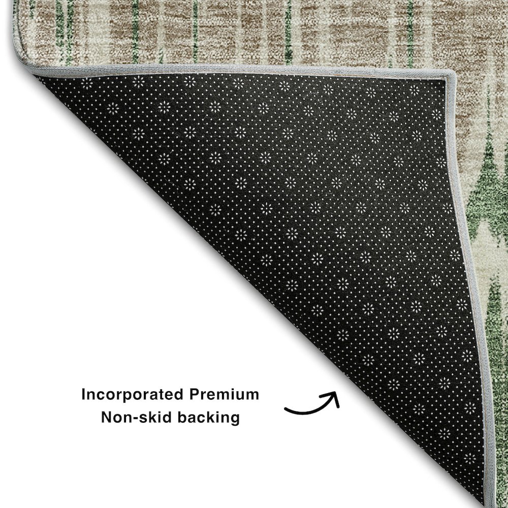 Premium Machine Washable Mayfield AMF755 Green 9' x 12' Rug. Picture 2