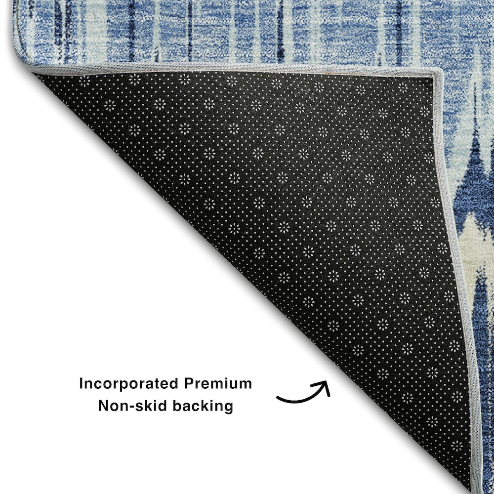 Premium Machine Washable Mayfield AMF755 Navy 9' x 12' Rug. Picture 2
