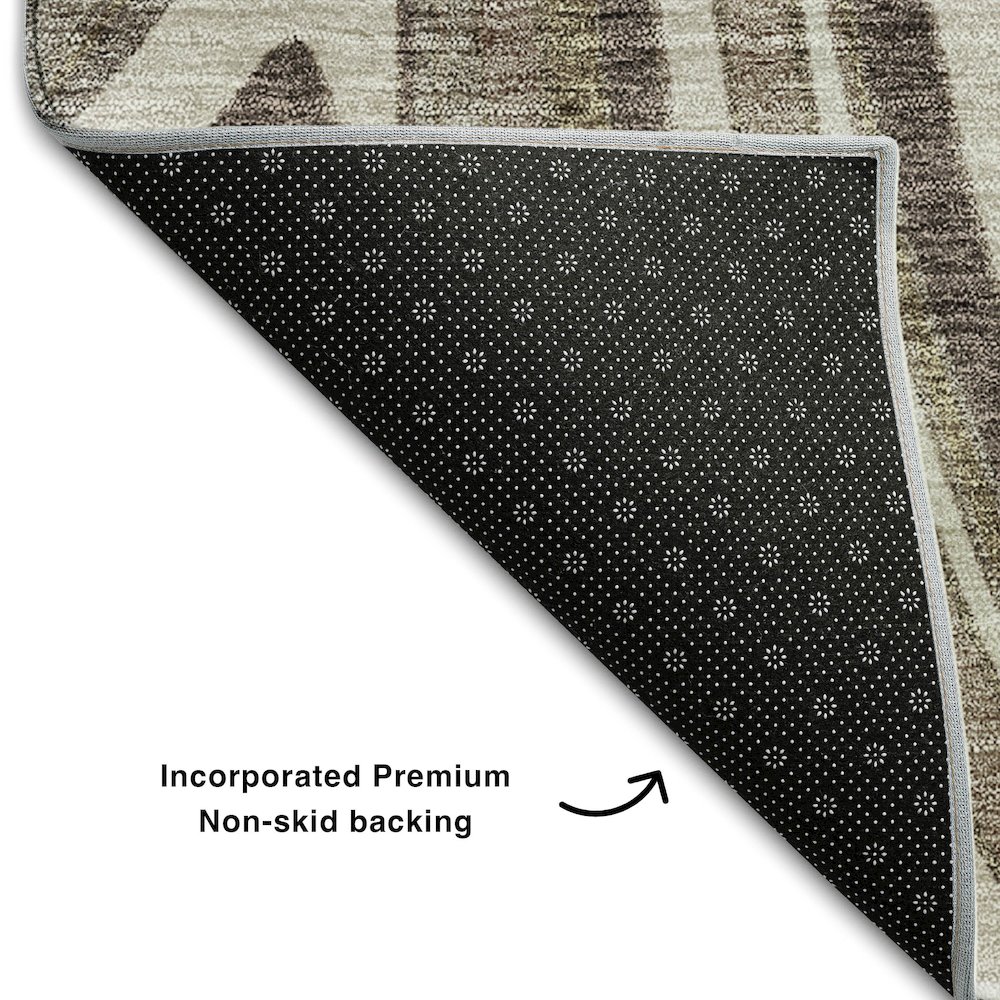 Premium Machine Washable Mayfield AMF756 Brown 9' x 12' Rug. Picture 2