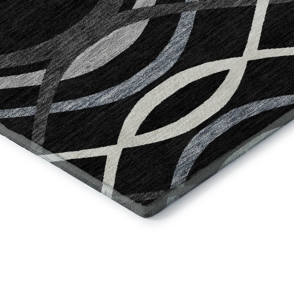 Premium Machine Washable Mayfield AMF757 Black 9' x 12' Rug. Picture 3