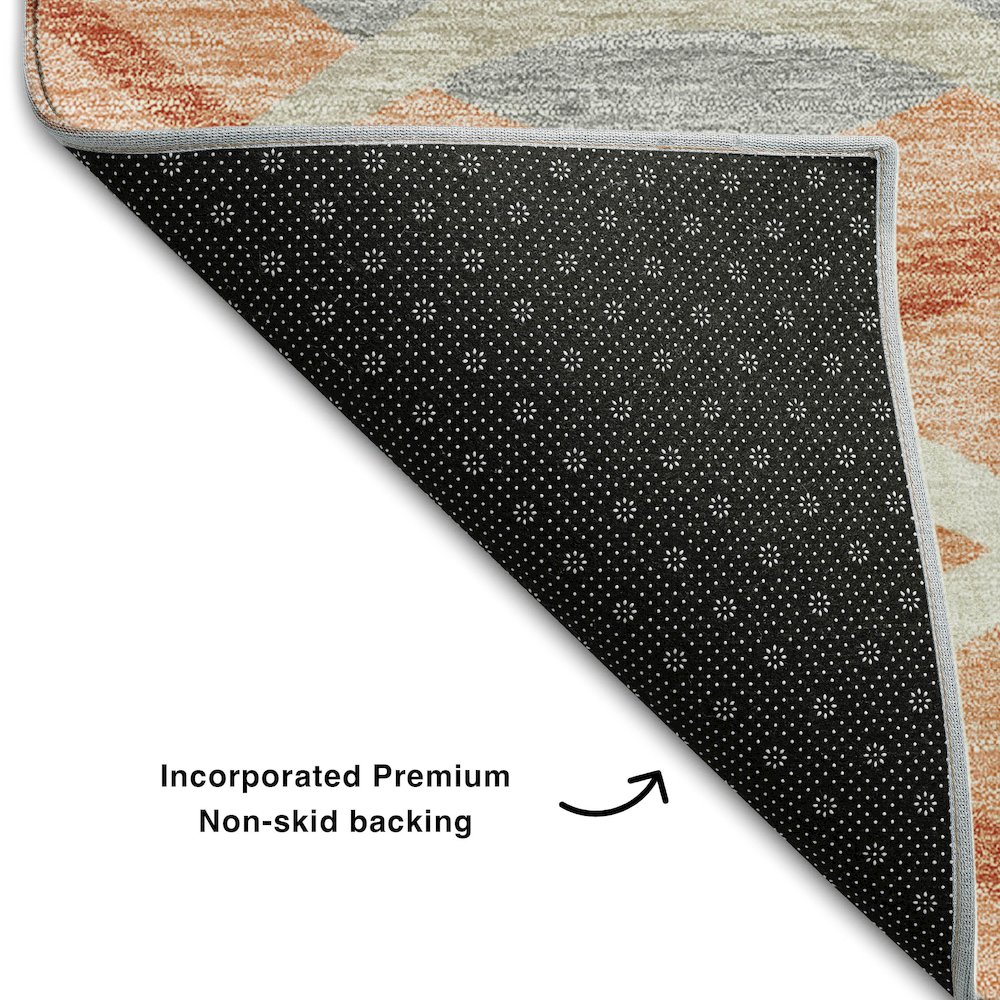 Premium Machine Washable Mayfield AMF757 Peach 9' x 12' Rug. Picture 2