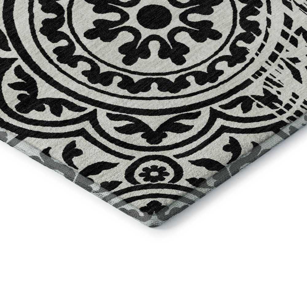 Premium Machine Washable Mayfield AMF758 Black 9' x 12' Rug. Picture 3