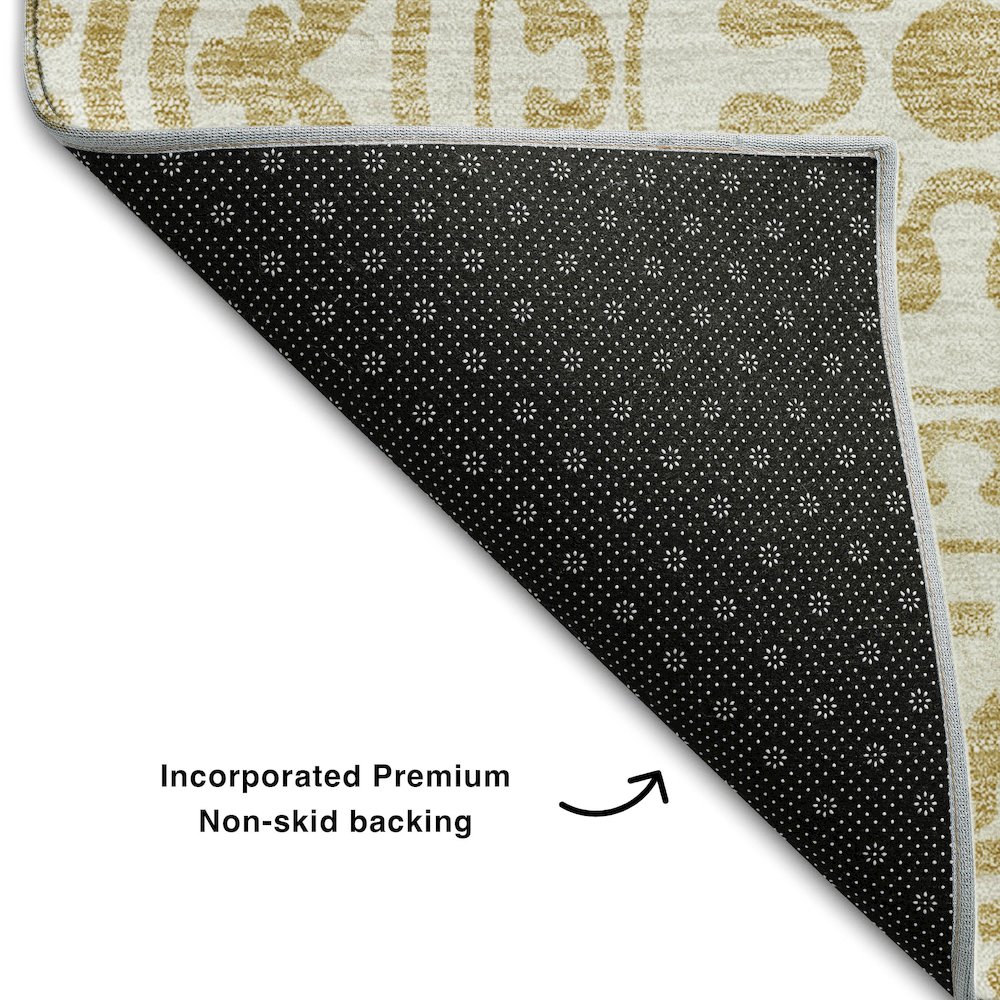 Premium Machine Washable Mayfield AMF758 Gold 9' x 12' Rug. Picture 2