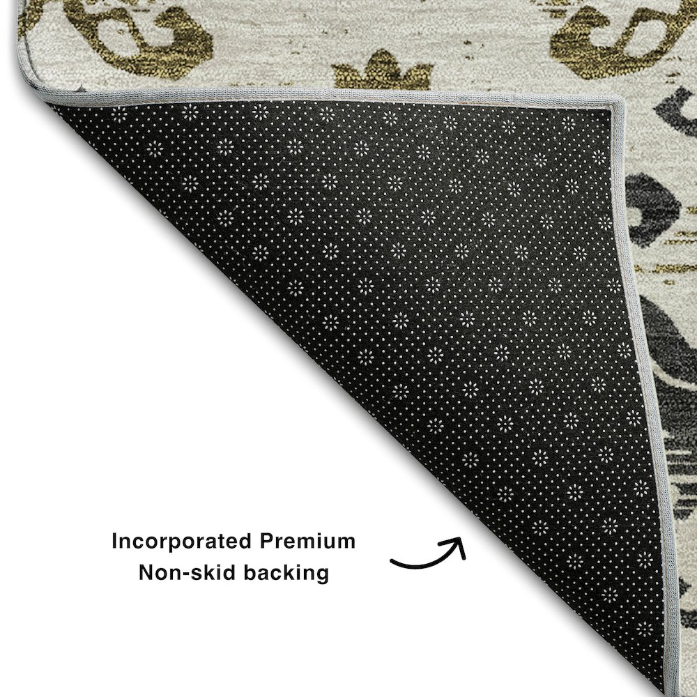 Premium Machine Washable Mayfield AMF759 Black 9' x 12' Rug. Picture 2