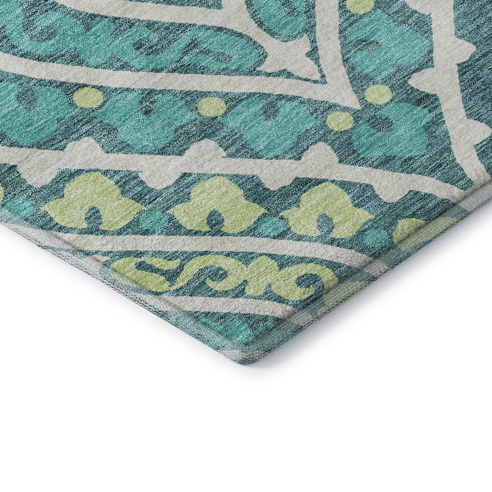 Premium Machine Washable Mayfield AMF761 Teal 9' x 12' Rug. Picture 3