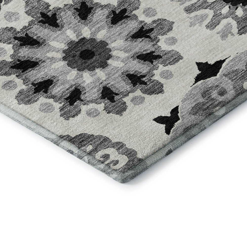 Premium Machine Washable Mayfield AMF763 Black 9' x 12' Rug. Picture 3