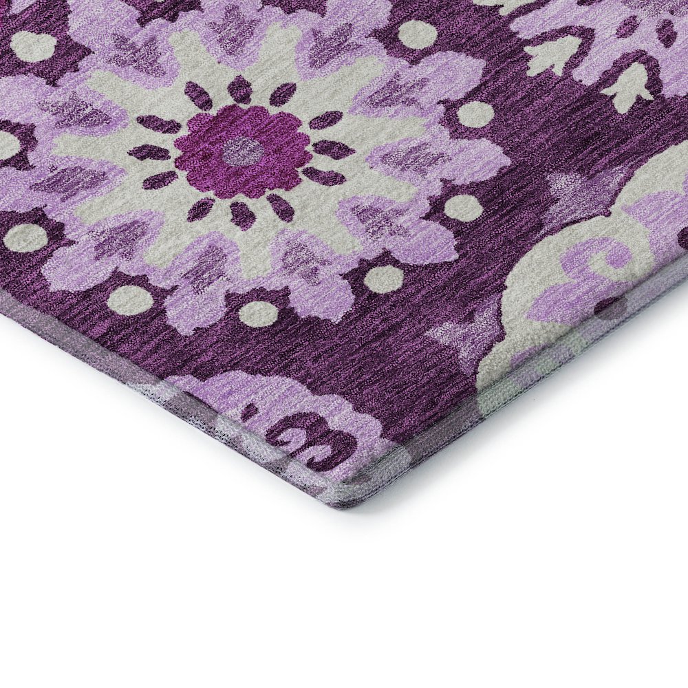 Premium Machine Washable Mayfield AMF763 Eggplant 9' x 12' Rug. Picture 3