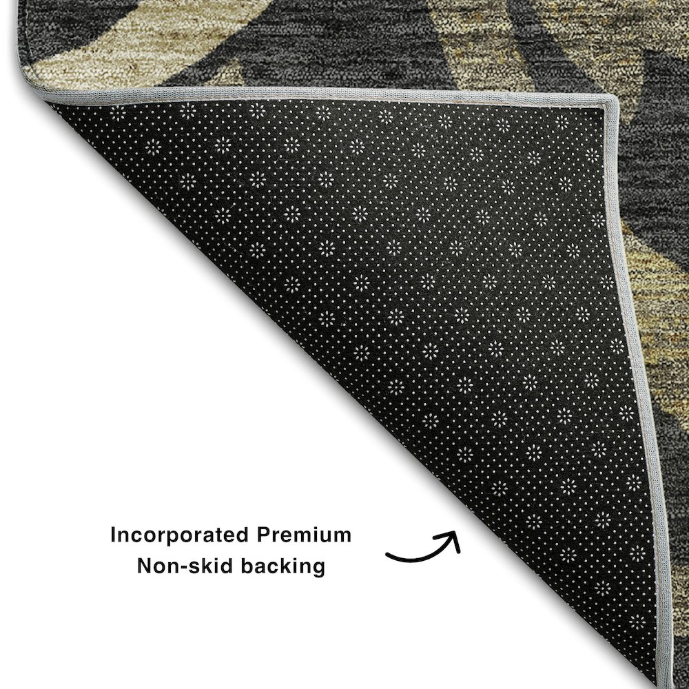Premium Machine Washable Mayfield AMF764 Black 9' x 12' Rug. Picture 2