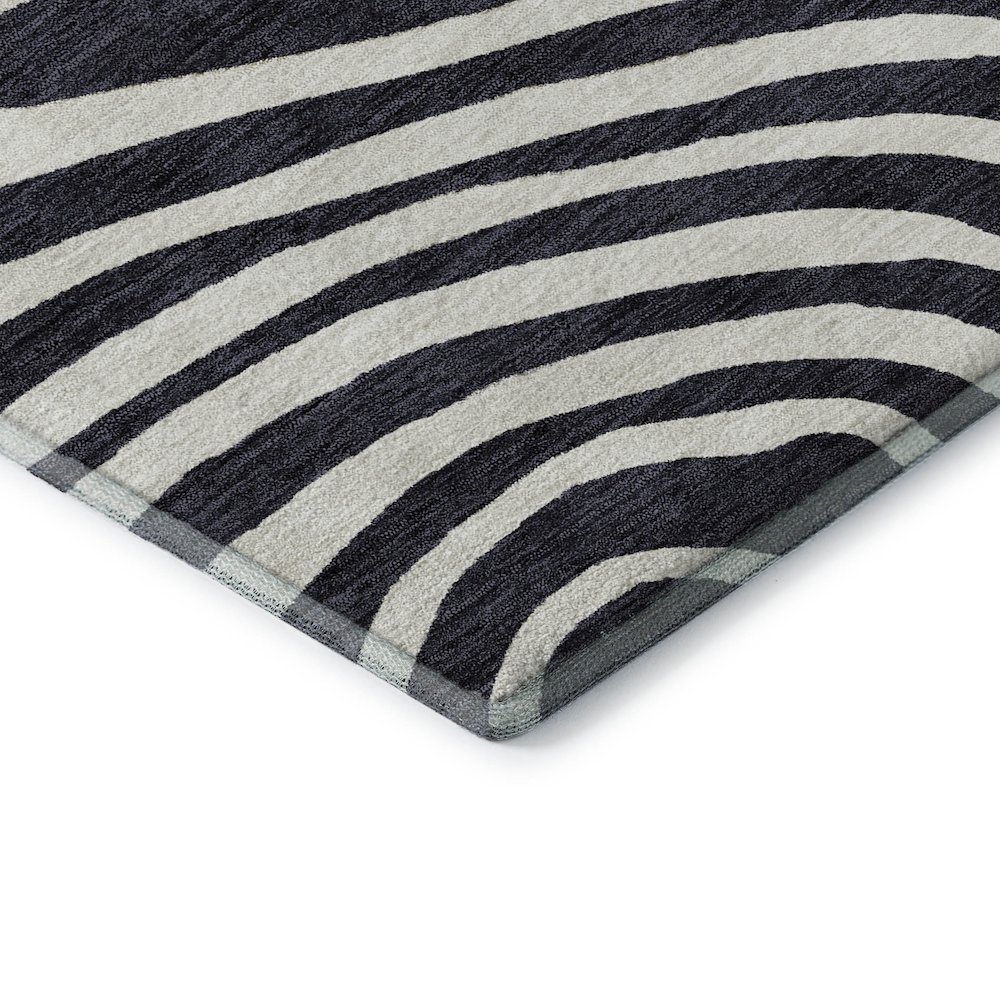 Premium Machine Washable Mayfield AMF765 Black 9' x 12' Rug. Picture 3