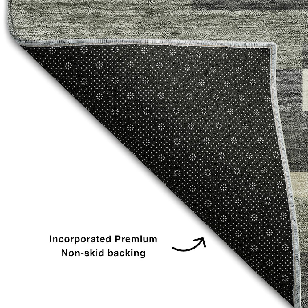 Premium Machine Washable Mayfield AMF766 Charcoal 9' x 12' Rug. Picture 2